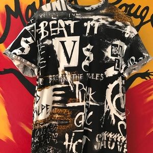 Balmain & VS Fashion show oversized T-shirt dress